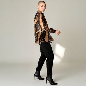 100% Silk Oversized Sheer Statement Blouse